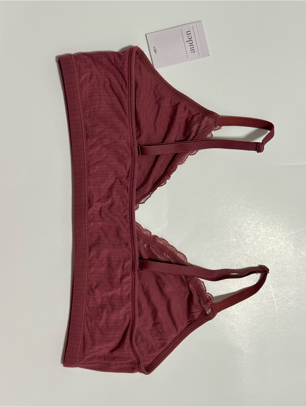 Auden Lace-Trim Bralette in Burgundy - Picture 3 of 3